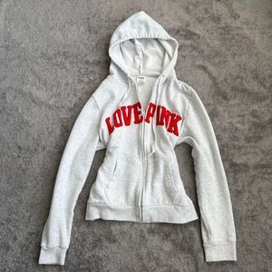 PINK Victoria Secret grey zip up hoodie